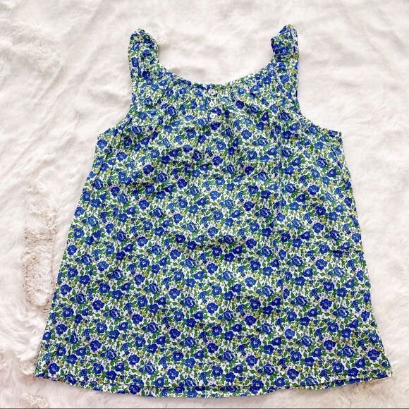 Johnnie B Mini Boden Sleeveless Floral Top Blue Green White M - Picture 2 of 9